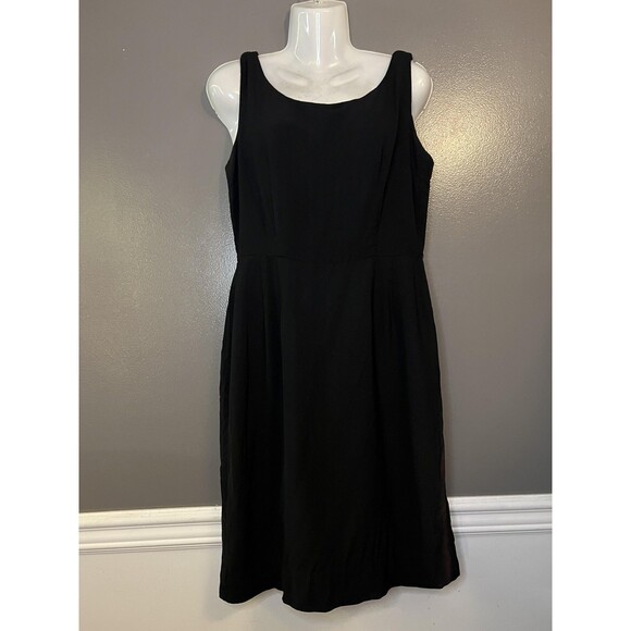 Cathy Gray Inc Dress Womens Medium Black Sleeveless Scoop Neck A-Line Cocktail - Picture 2 of 9